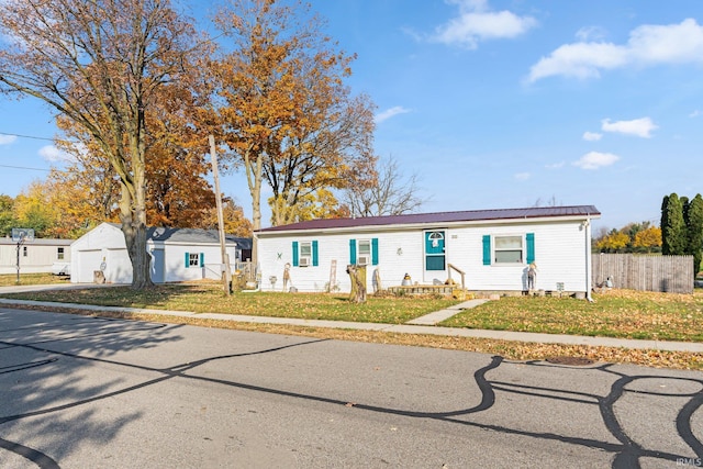 view of single story home