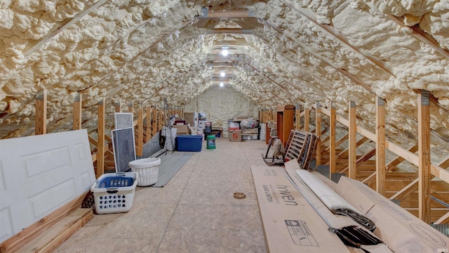 view of unfinished attic