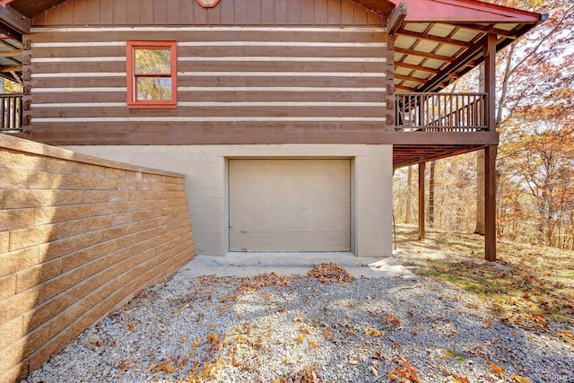 view of garage