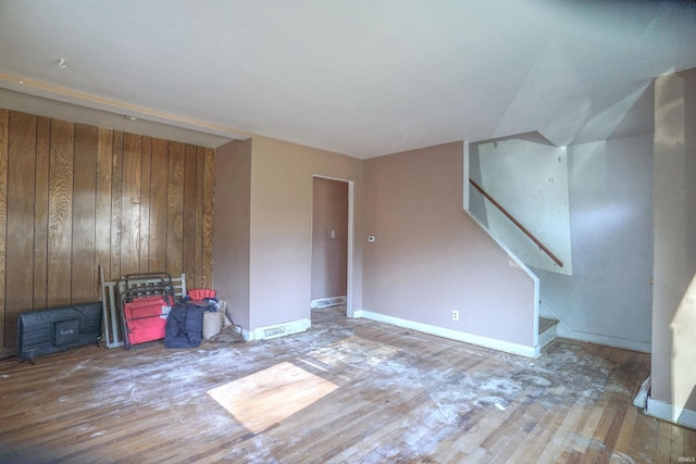 unfurnished living room with light hardwood / wood-style floors