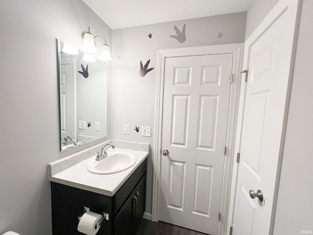 bathroom featuring vanity and a textured ceiling