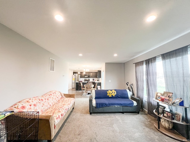 view of carpeted living room