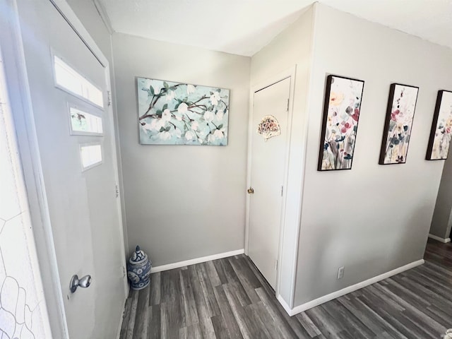 interior space featuring dark hardwood / wood-style floors