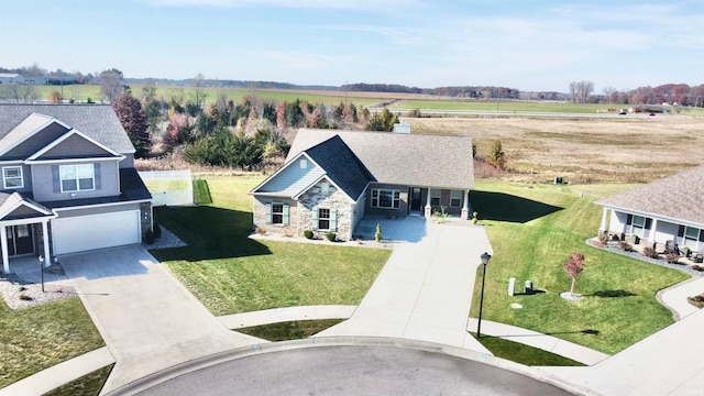 bird's eye view with a rural view