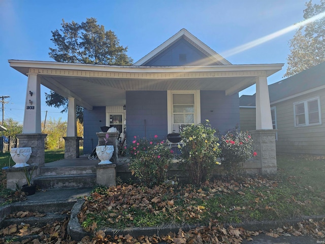 view of front of home with a porch