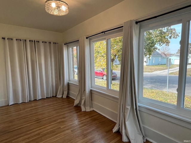 interior space with hardwood / wood-style floors and a healthy amount of sunlight