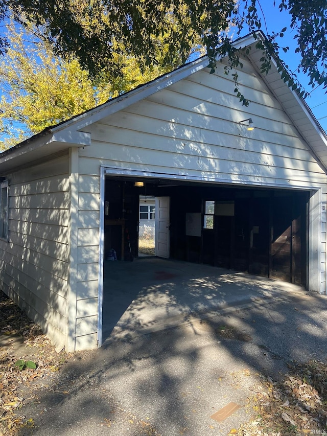 view of garage