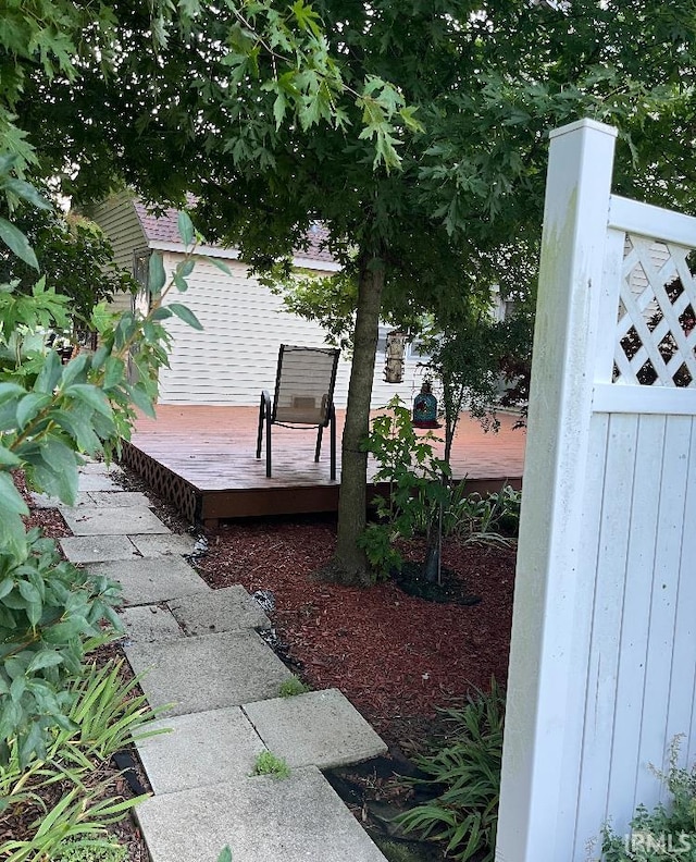 view of yard featuring a deck