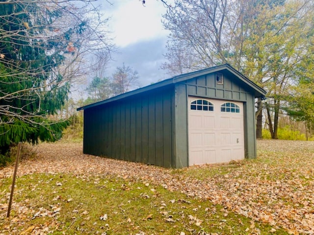 view of garage