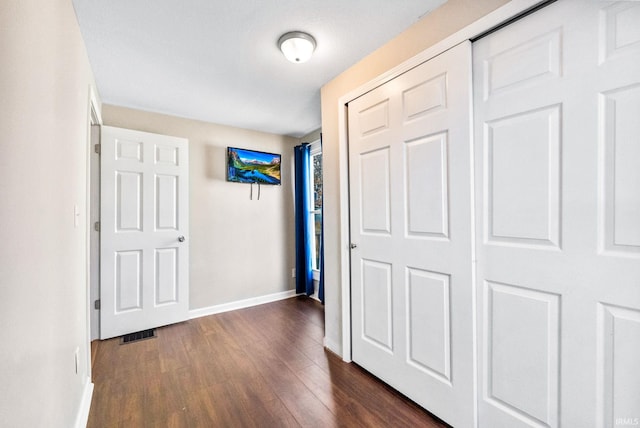 interior space featuring dark hardwood / wood-style floors