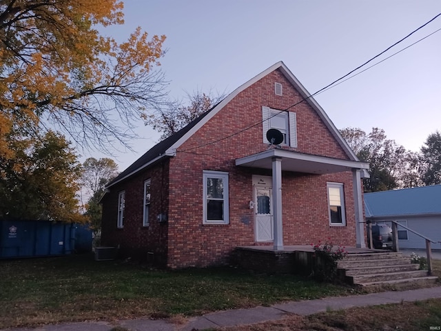 view of front of home with central air condition unit