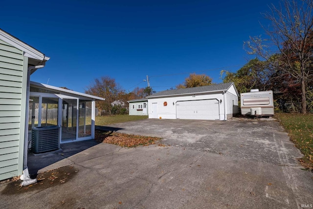 garage with central air condition unit