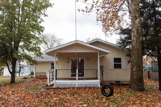 bungalow featuring a porch