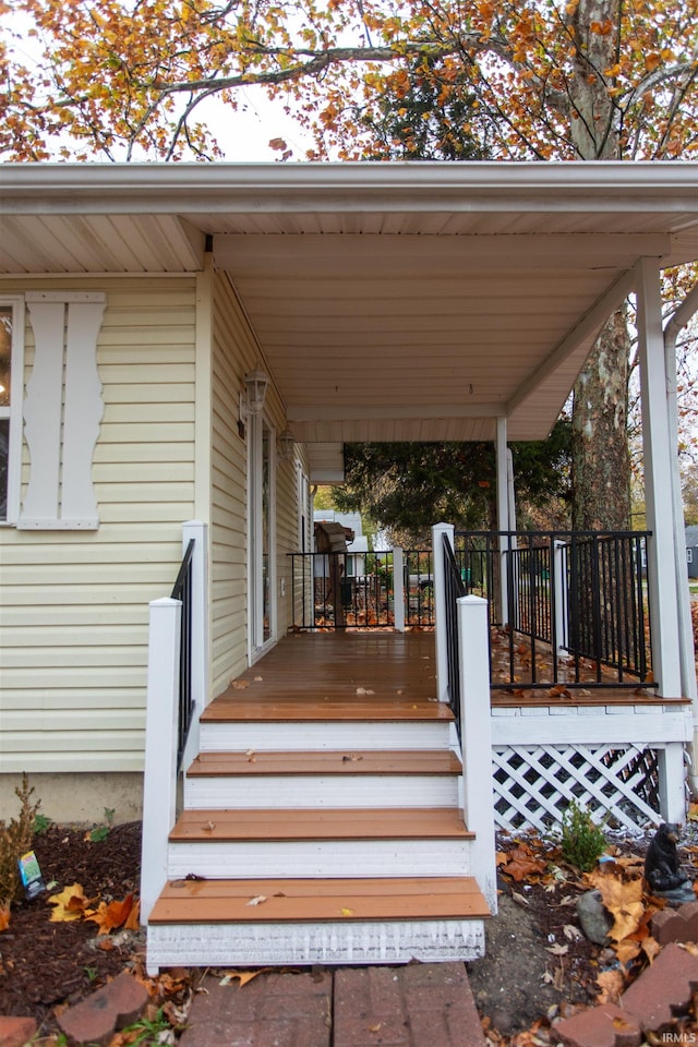 wooden deck with a porch