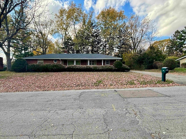 view of single story home