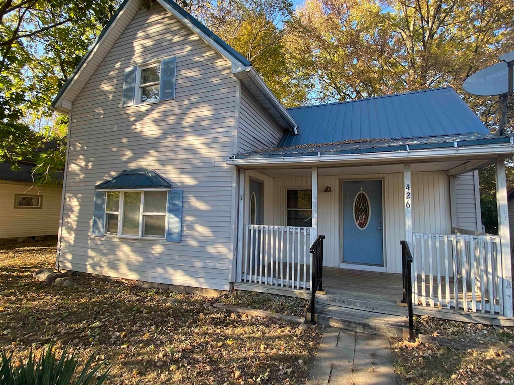 front facade with covered porch