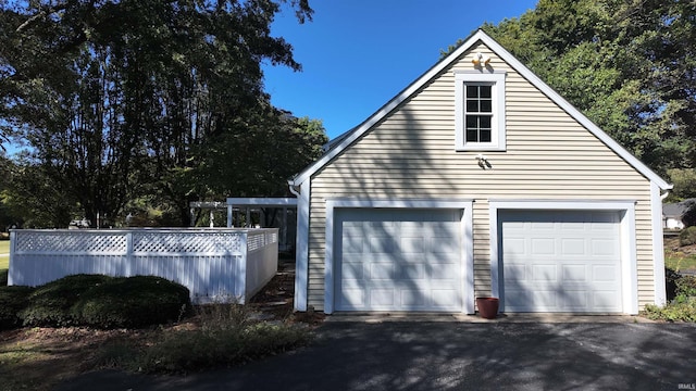 view of garage