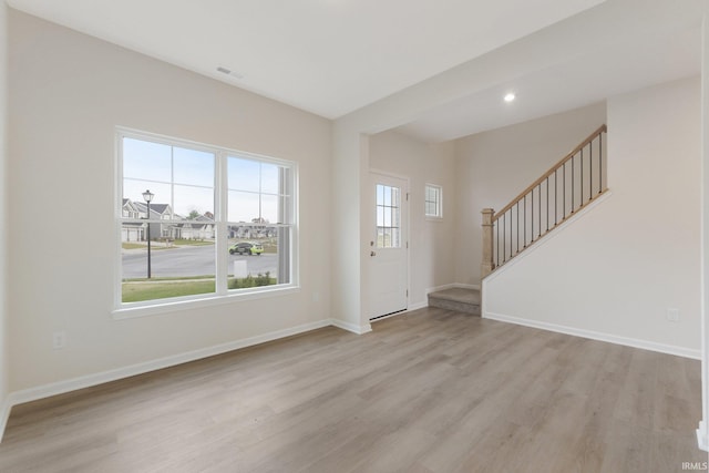 foyer featuring light hardwood / wood-style flooring