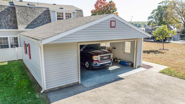 view of garage