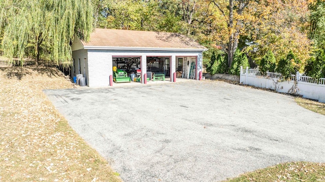 view of garage