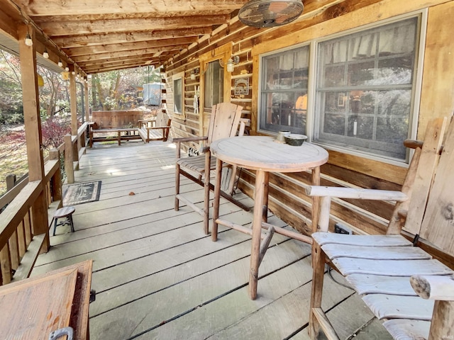 deck featuring ceiling fan