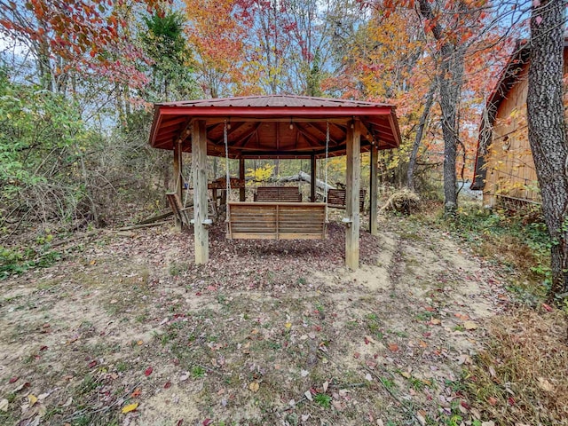 view of yard featuring a gazebo