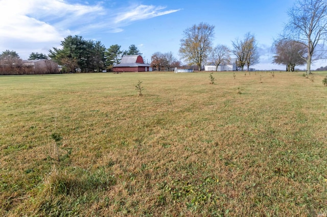 view of yard featuring a rural view