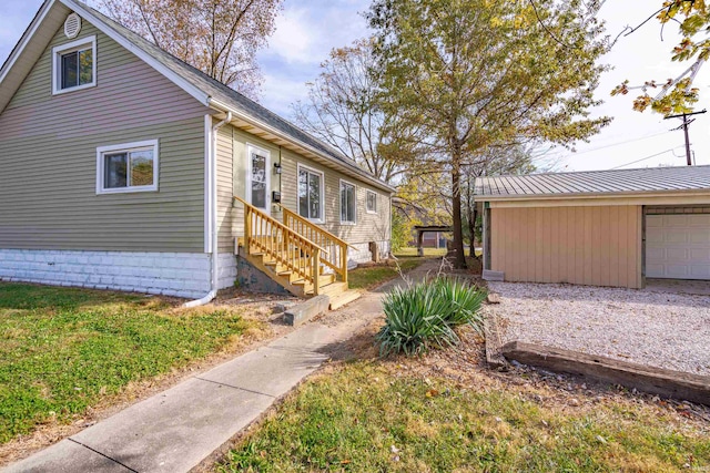 view of property exterior with a garage