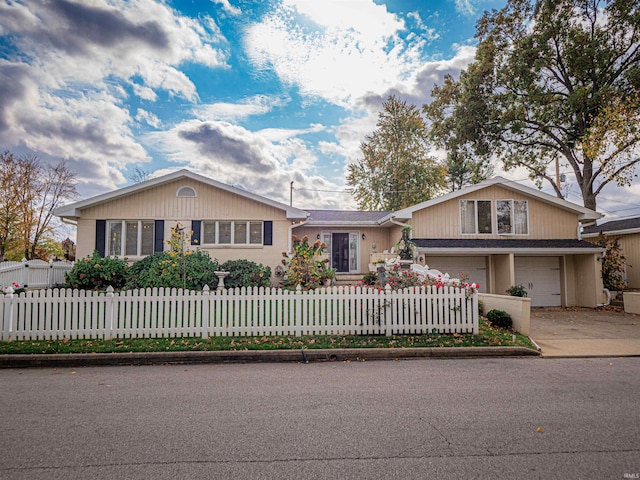 view of front of house with a garage