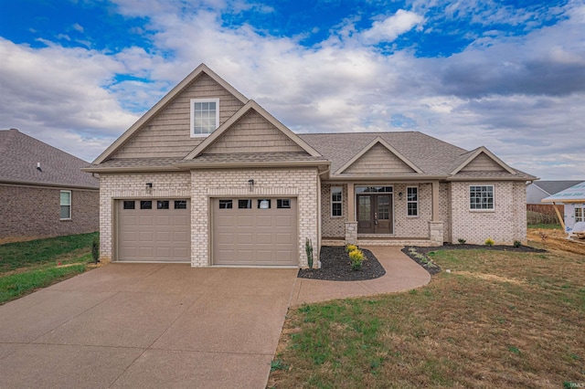 craftsman-style house with a front lawn