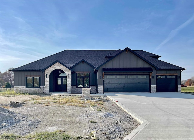 view of front of house with a garage