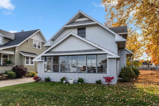 exterior space with a front lawn