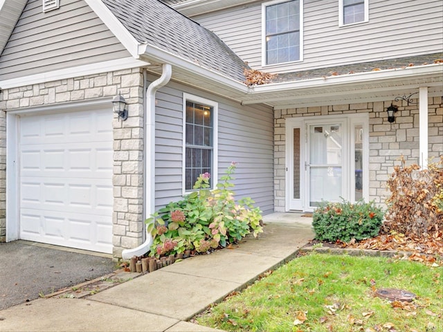 entrance to property with a garage