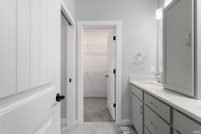 bathroom featuring vanity and tile patterned floors