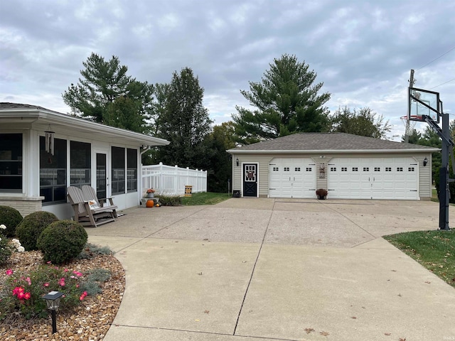 view of garage