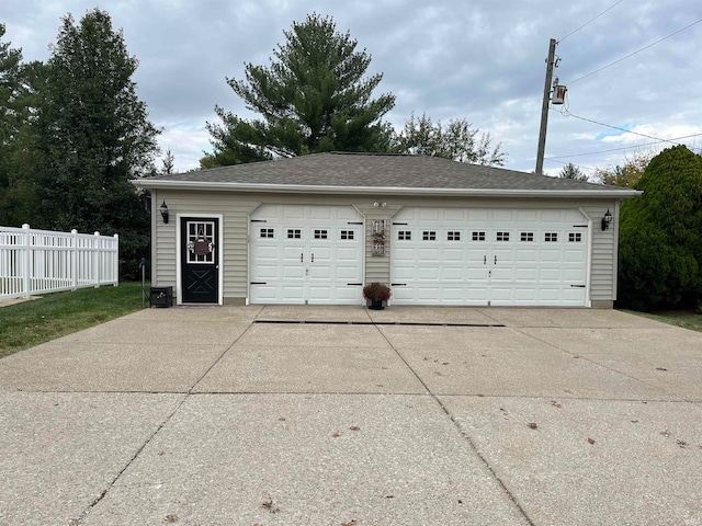 view of garage