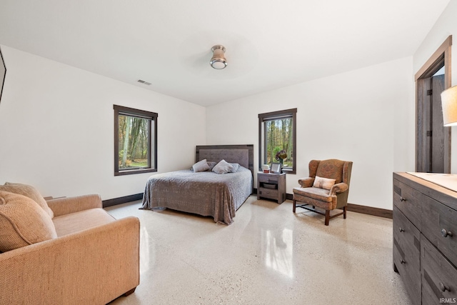 bedroom featuring ceiling fan