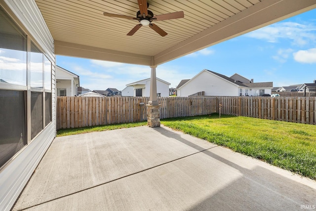 view of patio / terrace with ceiling fan