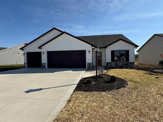 single story home featuring a garage