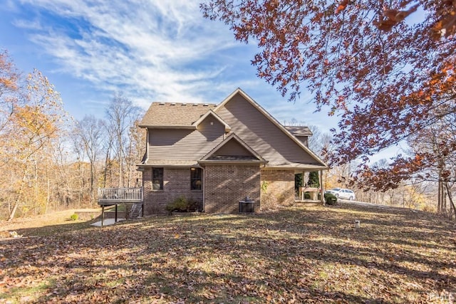 view of front of home featuring a deck