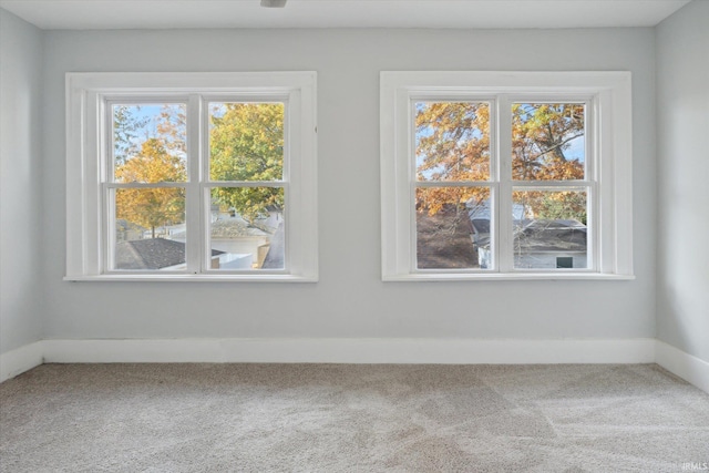 unfurnished room with a wealth of natural light and carpet floors