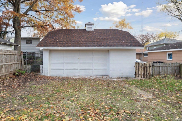 view of garage