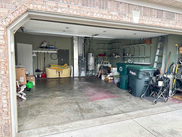 garage with water heater