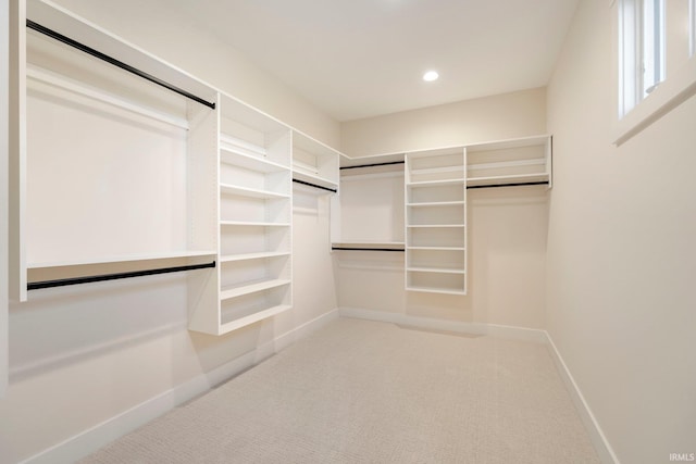 spacious closet with carpet floors