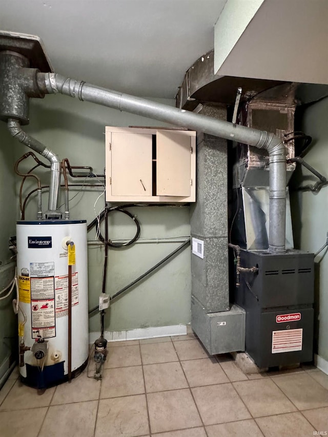 utilities featuring heating unit and gas water heater