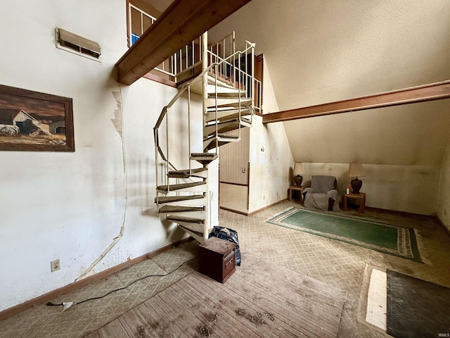 1839 S Meridian Rd, Mitchell, IN 47446 - staircase with carpet floors and baseboards