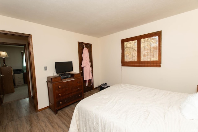 bedroom featuring dark wood-type flooring