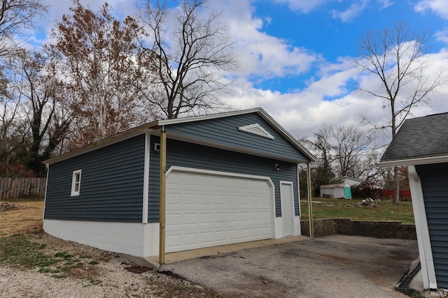 view of garage