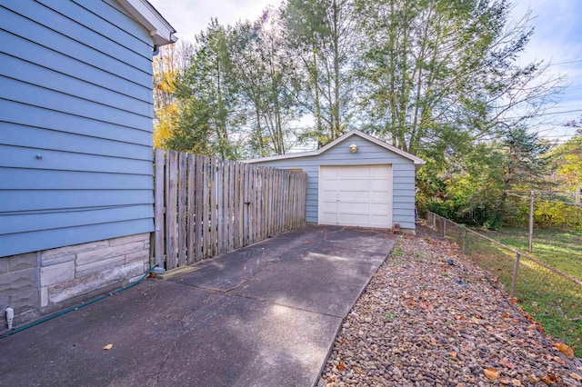 view of garage