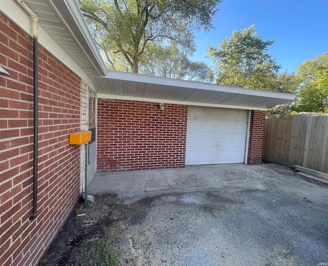 view of garage